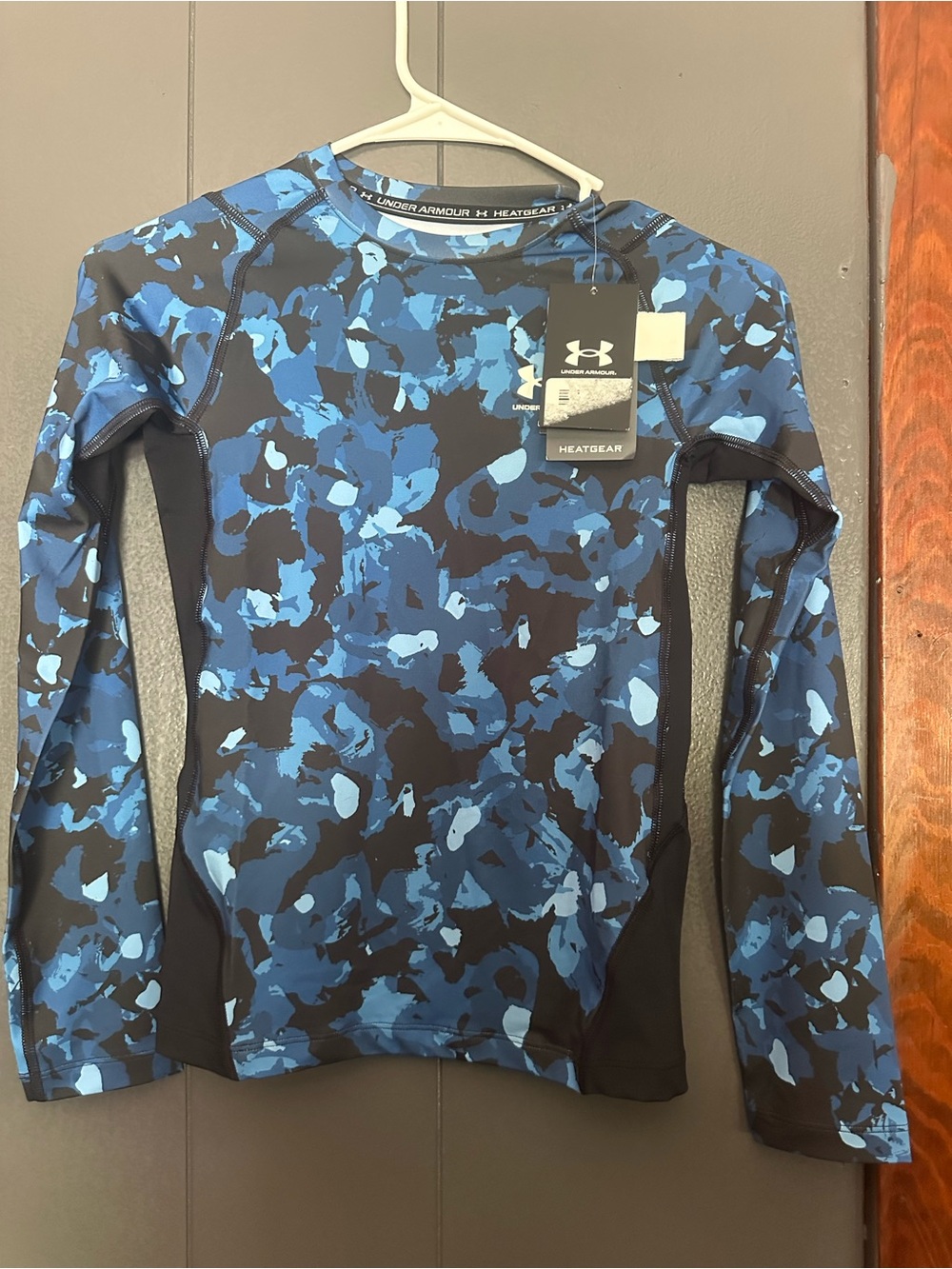 Under Armour Blue Camouflage HeatGear Long Sleeve Top